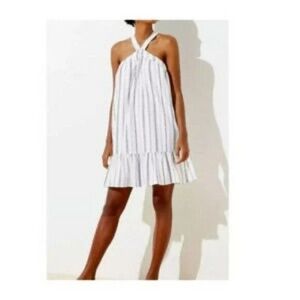 LOFT Beach Lightweight Striped Halter Dress 8